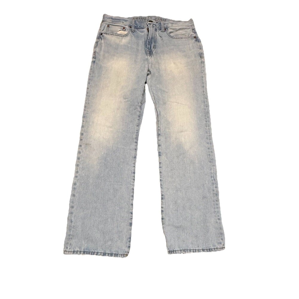 American Eagle Low Rise Boot Cut Jeans Mens 32x30 Light Wash Distressed Blue